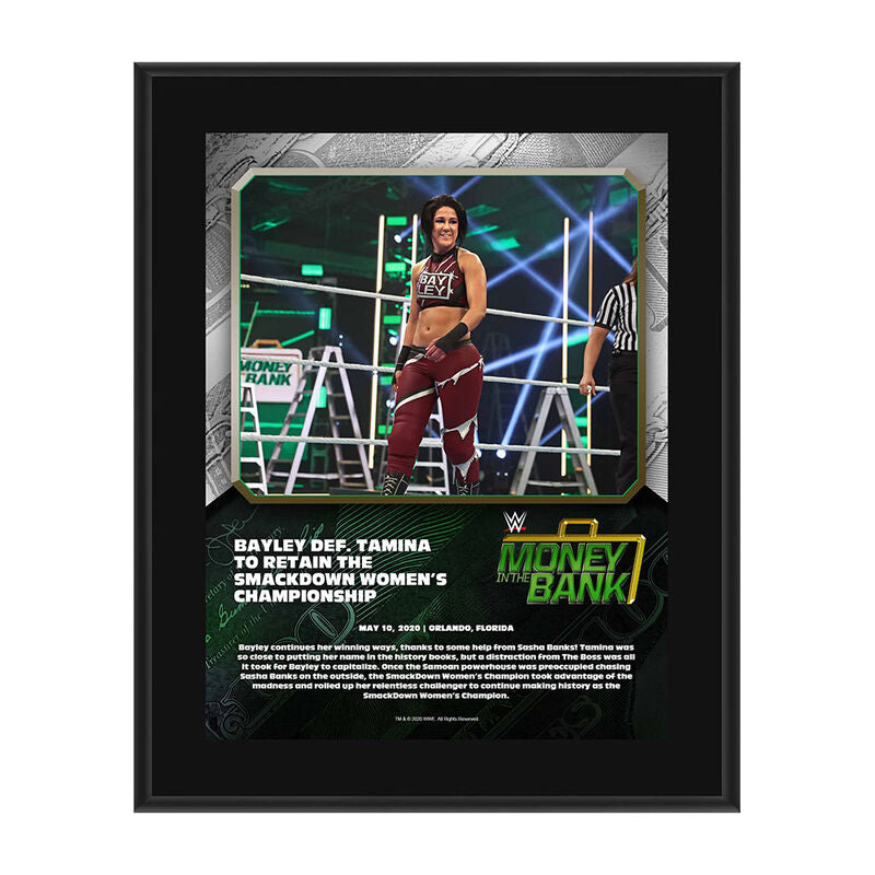 Bayley Money In The Bank 2020 10 x 13 Limited Edition Plaque Pwcatalog