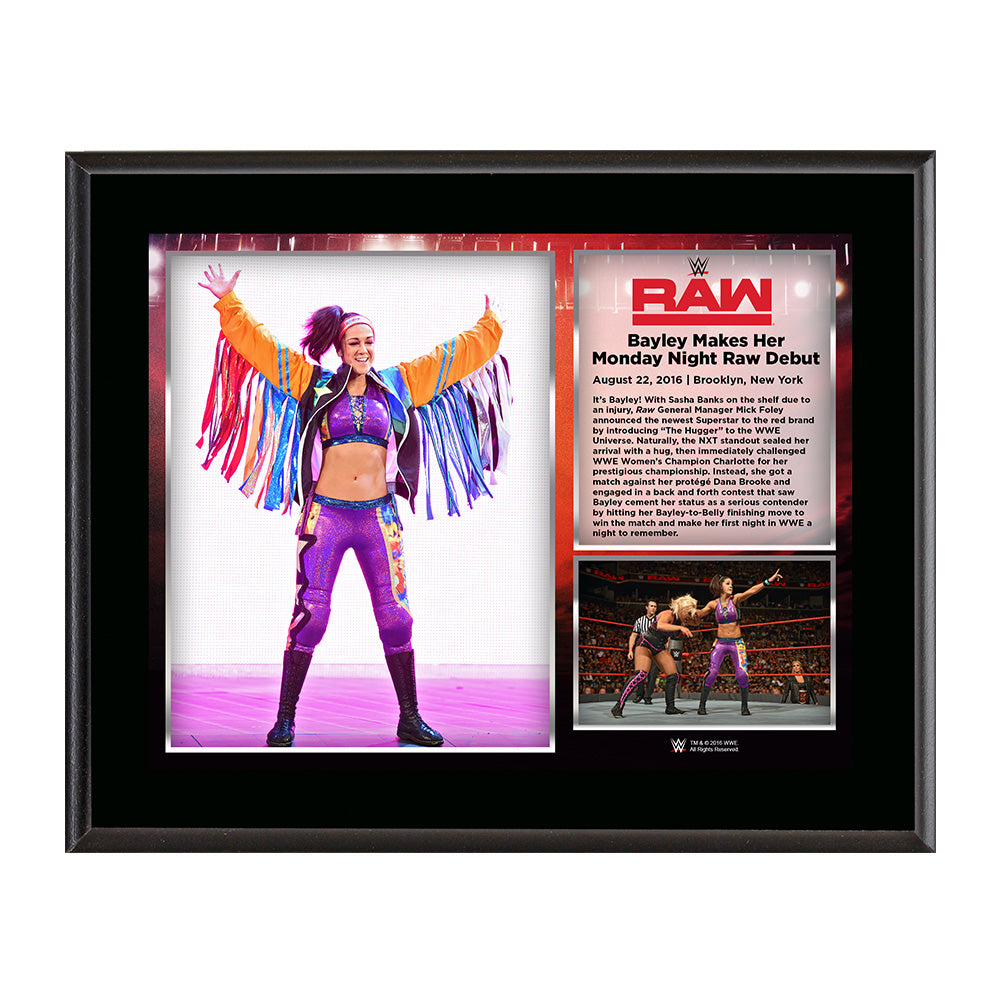 Bayley Raw Debut 2016 10 x 13 Commemorative Photo Plaque Pwcatalog