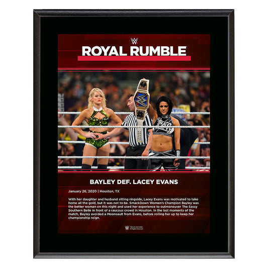 Bayley Royal Rumble 2020 10x13 Commemorative Plaque