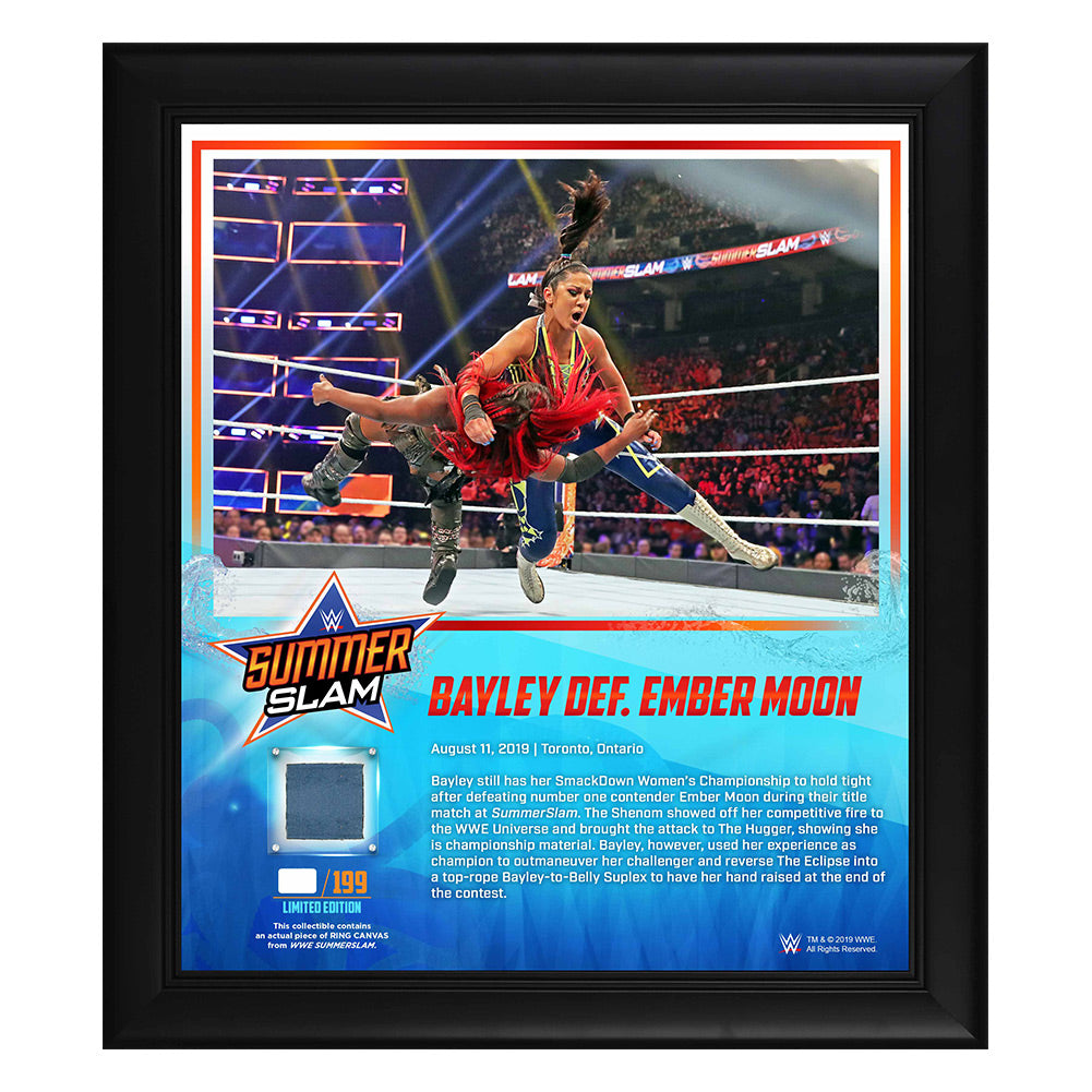 Bayley SummerSlam 2019 15 x 17 Framed Plaque w Ring Canvas Pwcatalog