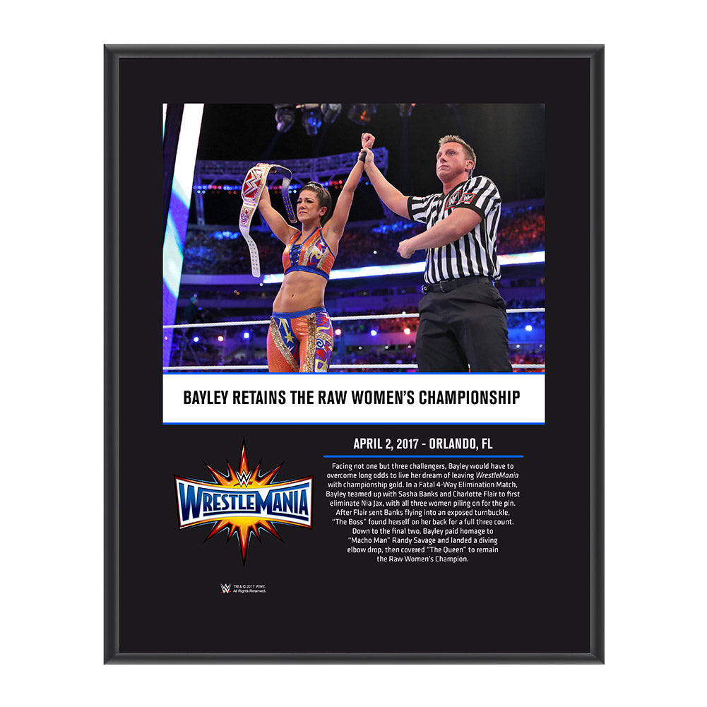 Bayley WrestleMania 33 10 X 13 Commemorative Photo Plaque Pwcatalog