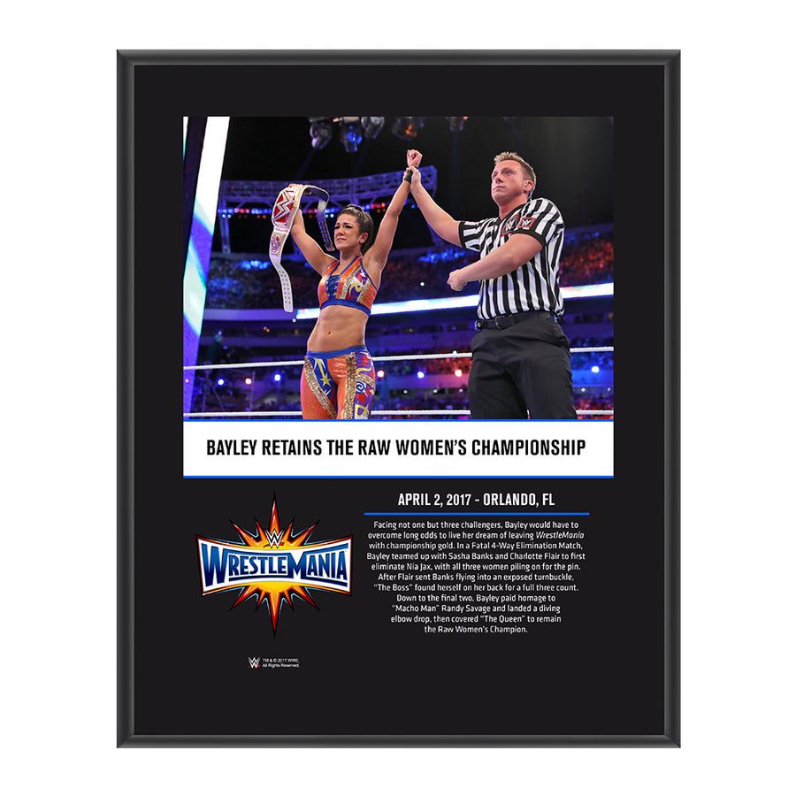 Bayley WrestleMania 33 10 X 13 Commemorative Photo Plaque Pwcatalog