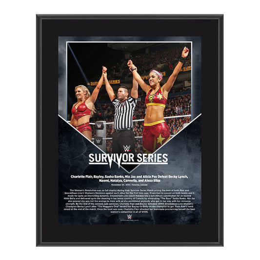 Bayley & Charlotte Survivor Series 2016 10 x 13 Commemorative Photo Plaque