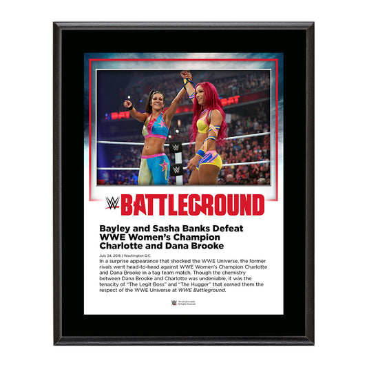 Bayley & Sasha Banks Battleground 2016 10 x 13 Commemorative Photo Plaque