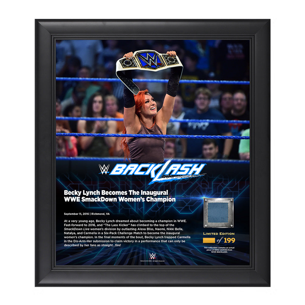 Becky Lynch Backlash 2016 15 x 17 Framed Plaque w Ring Canvas Pwcatalog