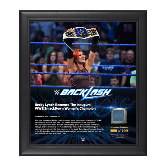 Becky Lynch Backlash 2016 15 x 17 Framed Plaque w Ring Canvas