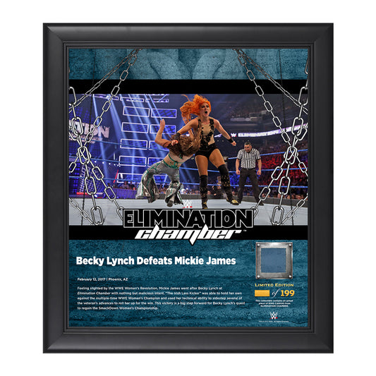 Becky Lynch Elimination Chamber 2017 15 x 17 Framed Plaque w Ring Canvas