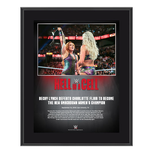 Becky Lynch Hell in a Cell 2018 10 x 13 Commemorative Plaque