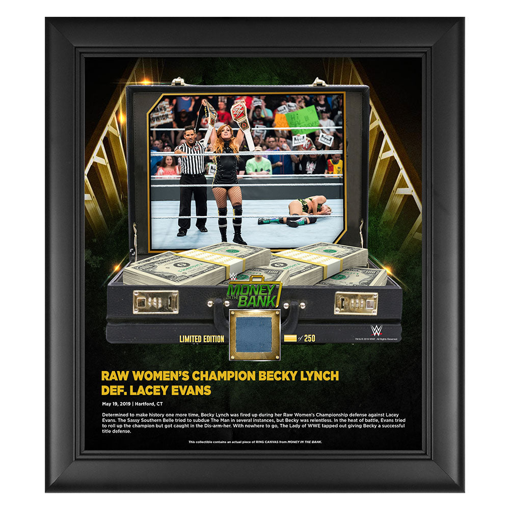 Becky Lynch Money in The Bank 15 x 17 Frame w Ring Canvas Pwcatalog