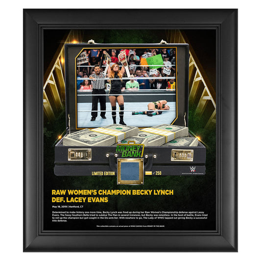 Becky Lynch Money in The Bank 15 x 17 Frame w Ring Canvas