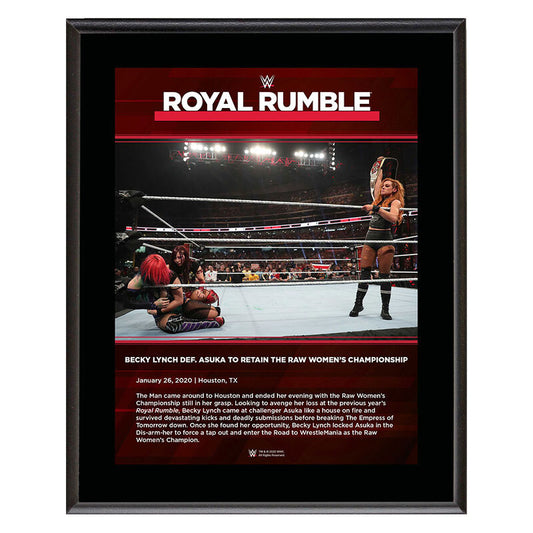 Becky Lynch Royal Rumble 2020 10x13 Commemorative Plaque