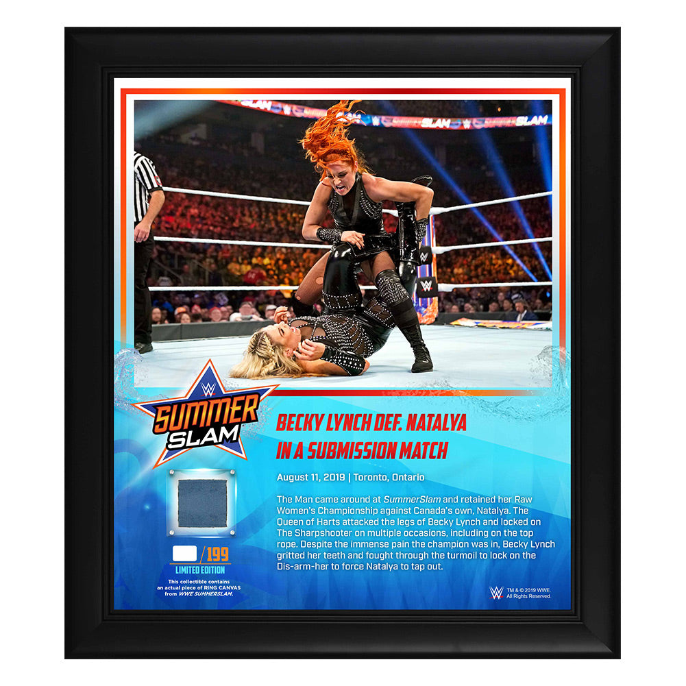 Becky Lynch SummerSlam 2019 15 x 17 Framed Plaque w Ring Canvas Pwcatalog