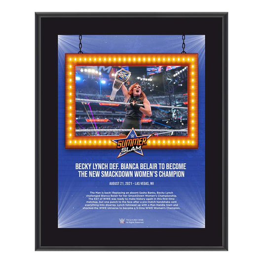 Becky Lynch SummerSlam 2021 10x13 Commemorative Plaque