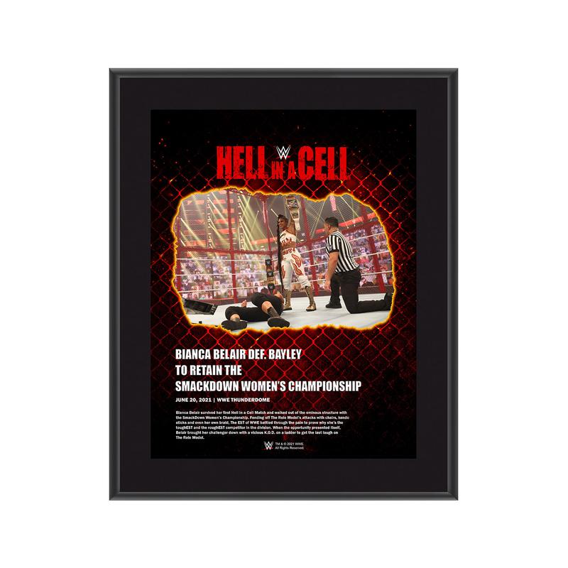 Bianca Belair Hell in A Cell 2021 10 x 13 Commemorative Plaque Pwcatalog
