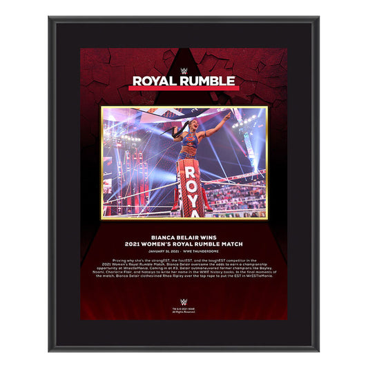 Bianca Belair Royal Rumble 2021 10 x 13 Commemorative Plaque