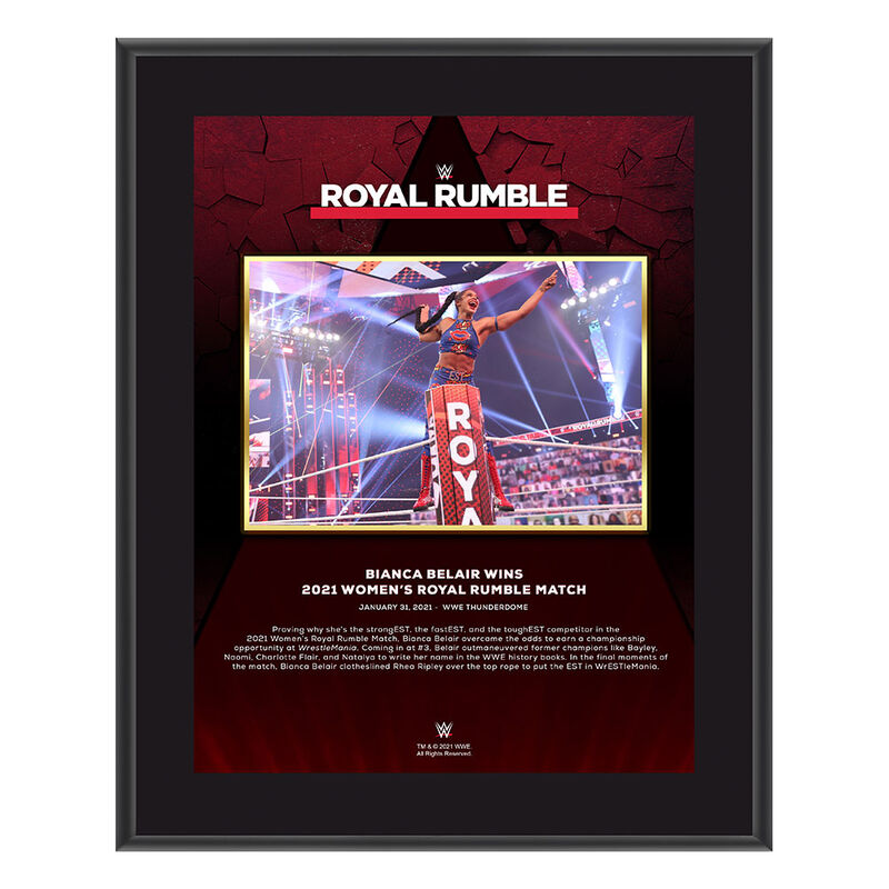 Bianca Belair Royal Rumble 2021 10 x 13 Commemorative Plaque Pwcatalog