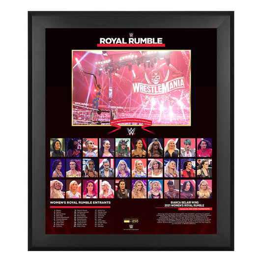 Bianca Belair Royal Rumble 2021 20 x 24 Commemorative Plaque