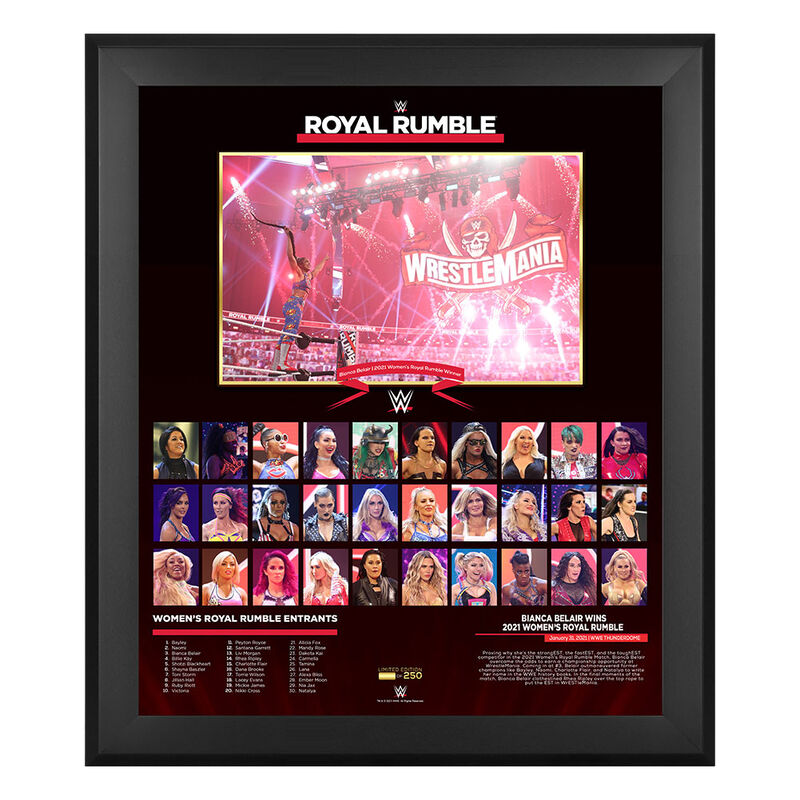 Bianca Belair Royal Rumble 2021 20 x 24 Commemorative Plaque Pwcatalog