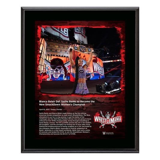 Bianca Belair WrestleMania 37 10x13 Commemorative Plaque
