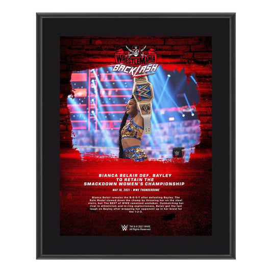 Bianca Belair WrestleMania Backlash 2021 10x13 Commemorative Plaque