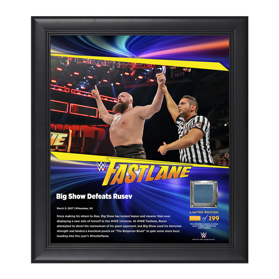 Big Show FastLane 2017 15 x 17 Framed Plaque w Ring Canvas Pwcatalog