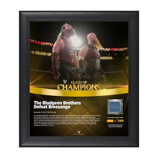 Bludgeon Brothers Clash of Champions 2017 15 x 17 Framed Plaque w Ring Canvas
