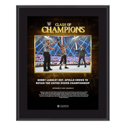 Bobby Lashley Clash of Champions 2020 10 x 13 Commemorative Plaque
