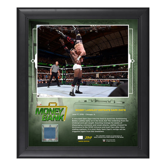 Bobby Lashley Money in The Bank 2018 15 x 17 Framed Plaque w Ring Canvas