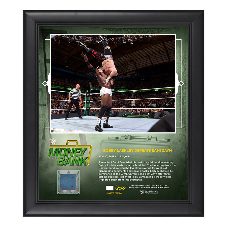Bobby Lashley Money in The Bank 2018 15 x 17 Framed Plaque w Ring Canvas Pwcatalog