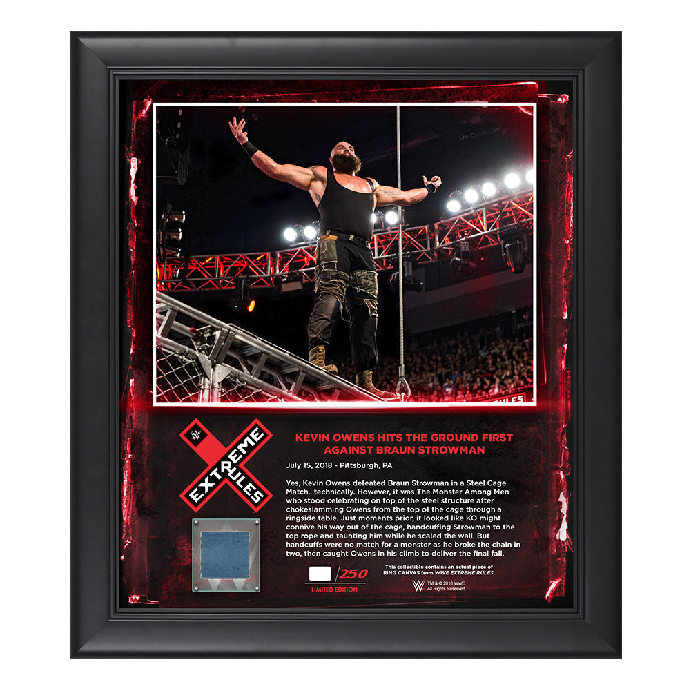 Braun Strowman Extreme Rules 2018 15 x 17 Framed Plaque w Ring Canvas Pwcatalog