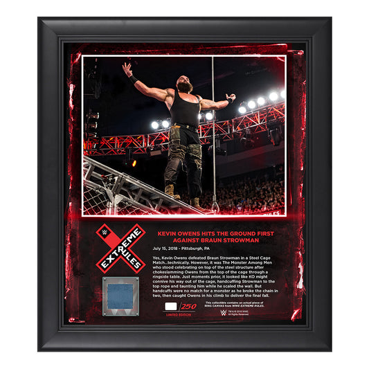 Braun Strowman Extreme Rules 2018 15 x 17 Framed Plaque w Ring Canvas