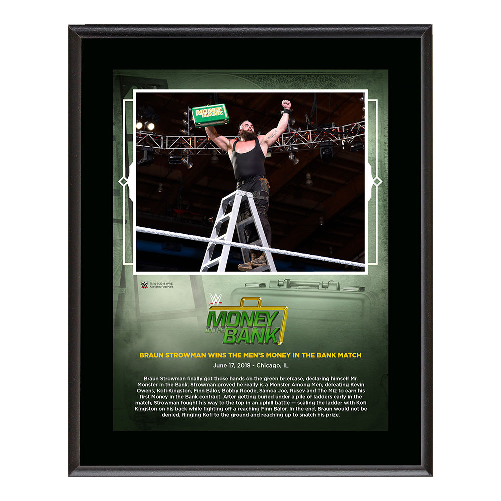 Braun Strowman Money in The Bank 2018 10 x 13 Plaque