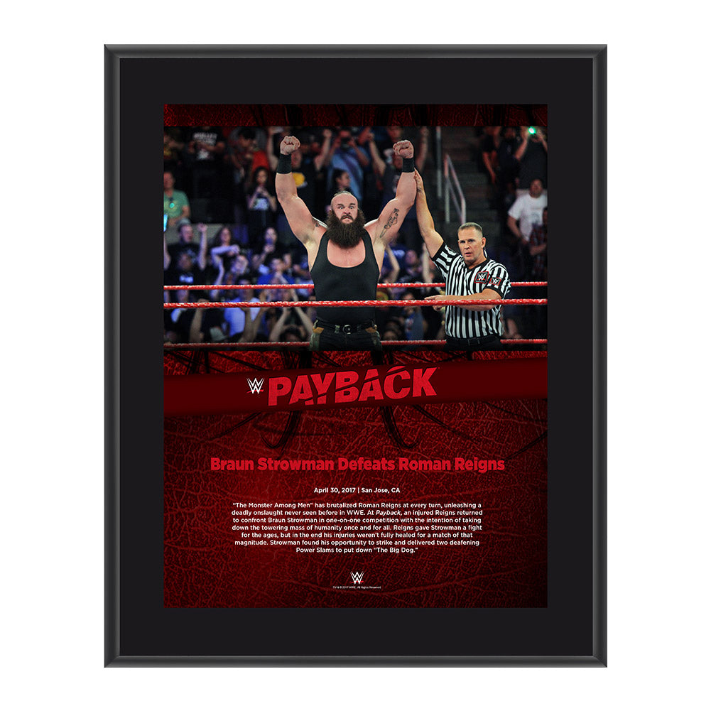 Braun Strowman Payback 2017 10 x 13 Commemorative Photo Plaque