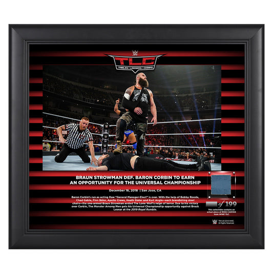 Braun Strowman TLC 2018 15 x 17 Framed Plaque w Ring Canvas