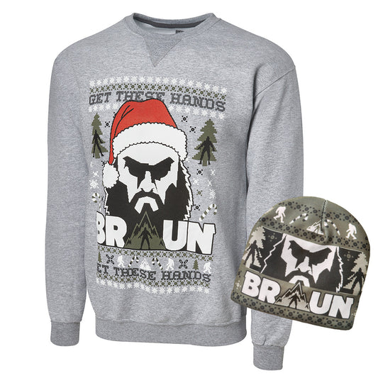 Braun Strowman Ugly Holiday Sweatshirt & Beanie Package