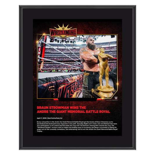 Braun Strowman WrestleMania 35 10 x 13 Commemorative Plaque