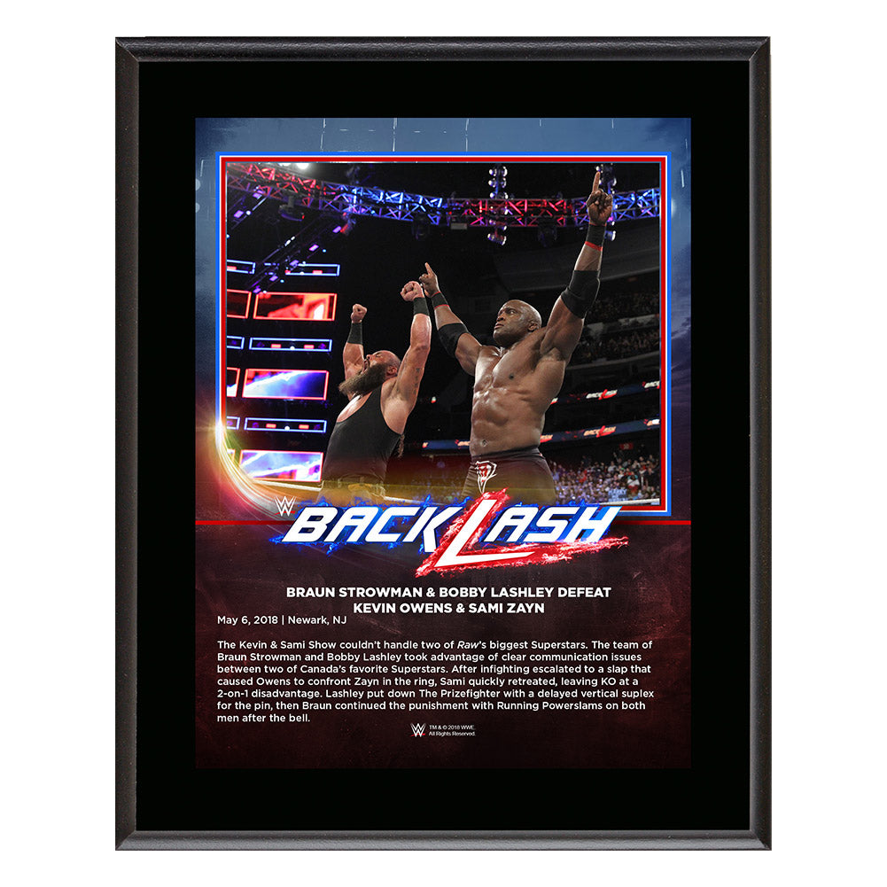 Braun Strowman & Bobby Lashley BackLash 2018 10 x 13 Photo Plaque
