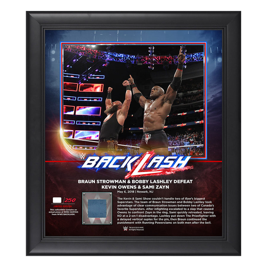 Braun Strowman & Bobby Lashley BackLash 2018 15 x 17 Framed Plaque w Ring Canvas Pwcatalog