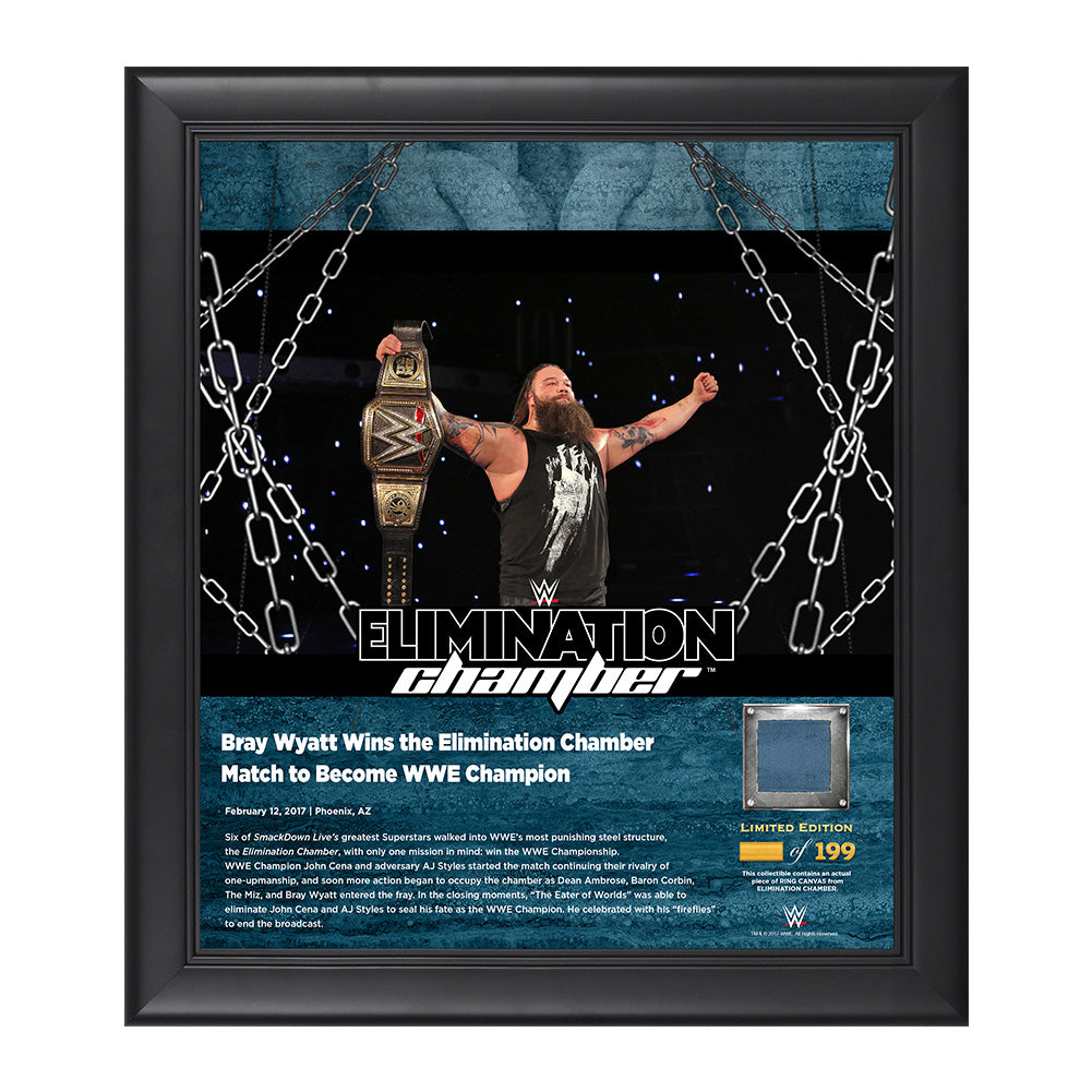 Bray Wyatt Elimination Chamber 2017 15 x 17 Framed Plaque w Ring Canvas Pwcatalog