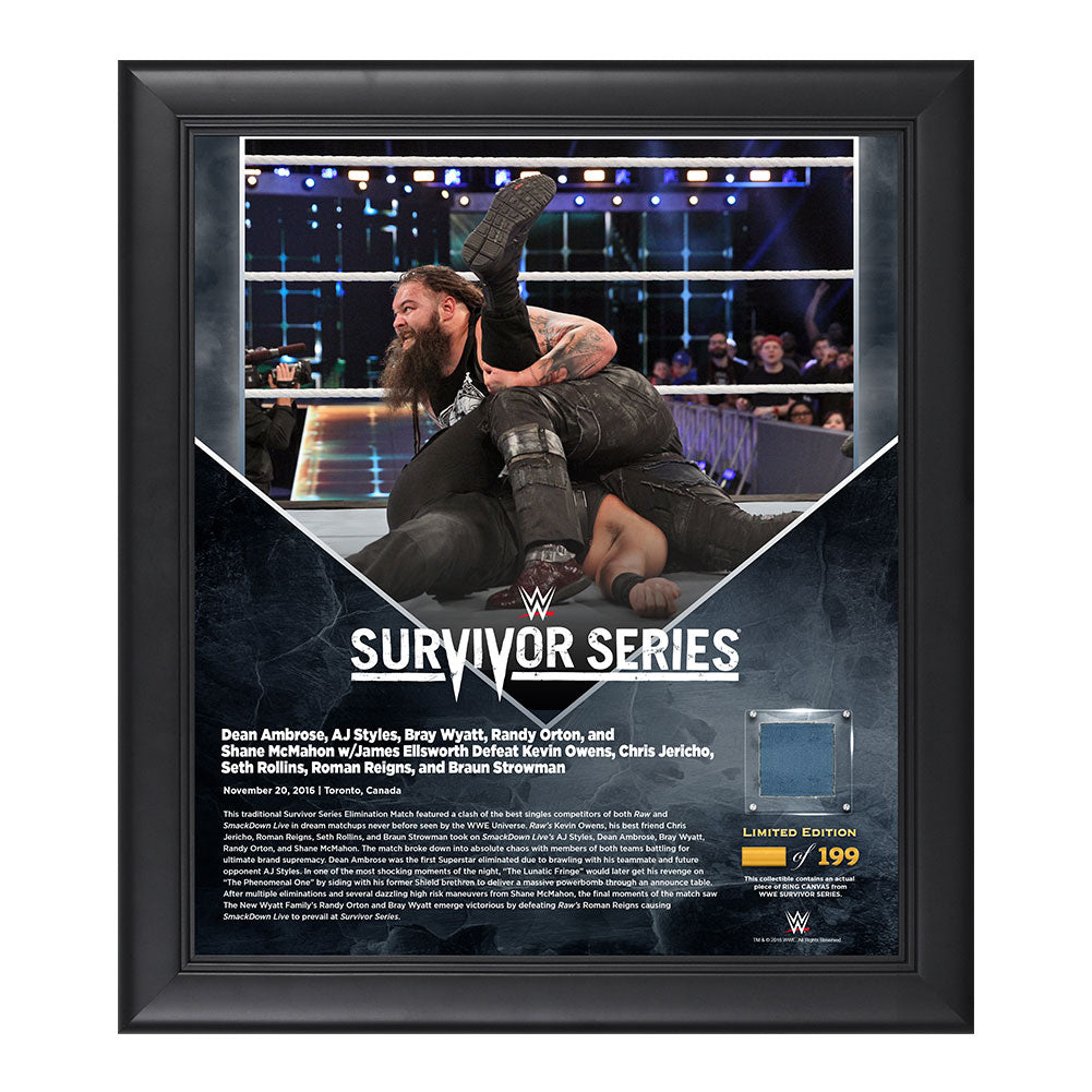 Bray Wyatt Survivor Series 2016 15 x 17 Framed Plaque w Ring Canvas Pwcatalog