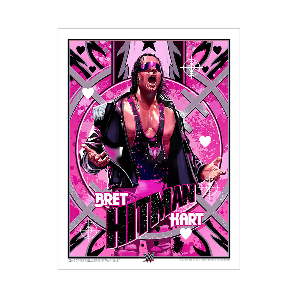 Bret Hart Icons Of The Ring 18x24 Art Print Pwcatalog