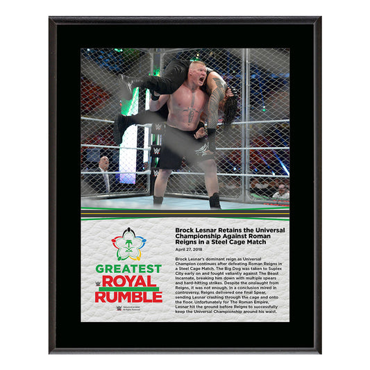 Brock Lesnar Greatest Royal Rumble 2018 10 x 13 Photo Plaque Pwcatalog