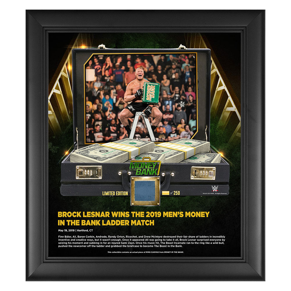 Brock Lesnar Money in The Bank 15 x 17 Frame w Ring Canvas Pwcatalog