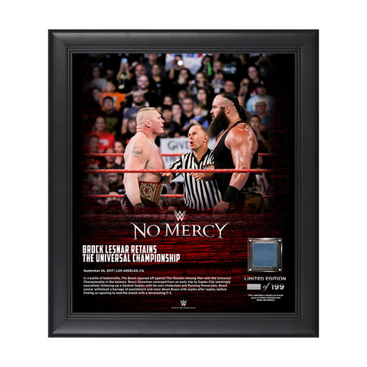 Brock Lesnar No Mercy 2017 15 x 17 Framed Plaque w Ring Canvas