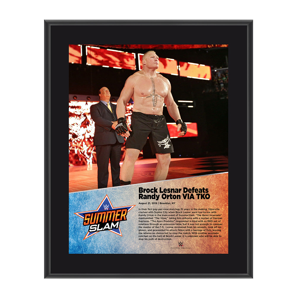 Brock Lesnar SummerSlam 2016 10 x 13 Photo Plaque Pwcatalog