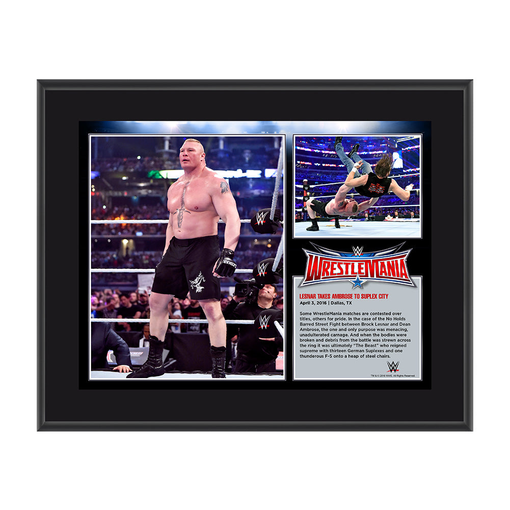 Brock Lesnar WrestleMania 32 10 x 13 Photo Collage Plaque Pwcatalog