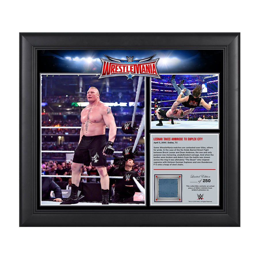Brock Lesnar WrestleMania 32 15 x 17 Framed Ring Canvas Photo Collage Pwcatalog