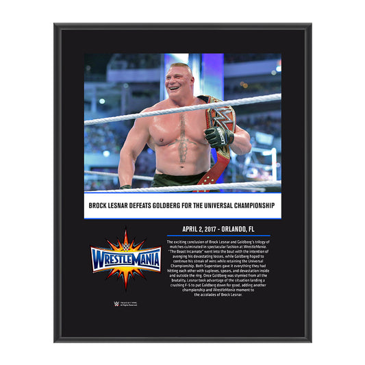 Brock Lesnar WrestleMania 33 10 X 13 Commemorative Photo Plaque