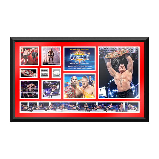 Brock Lesnar WrestleMania 33 Signed Commemorative Plaque Pwcatalog