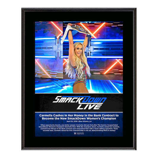 Carmella SmackDown Live New Orleans 10 x 13 Photo Plaque